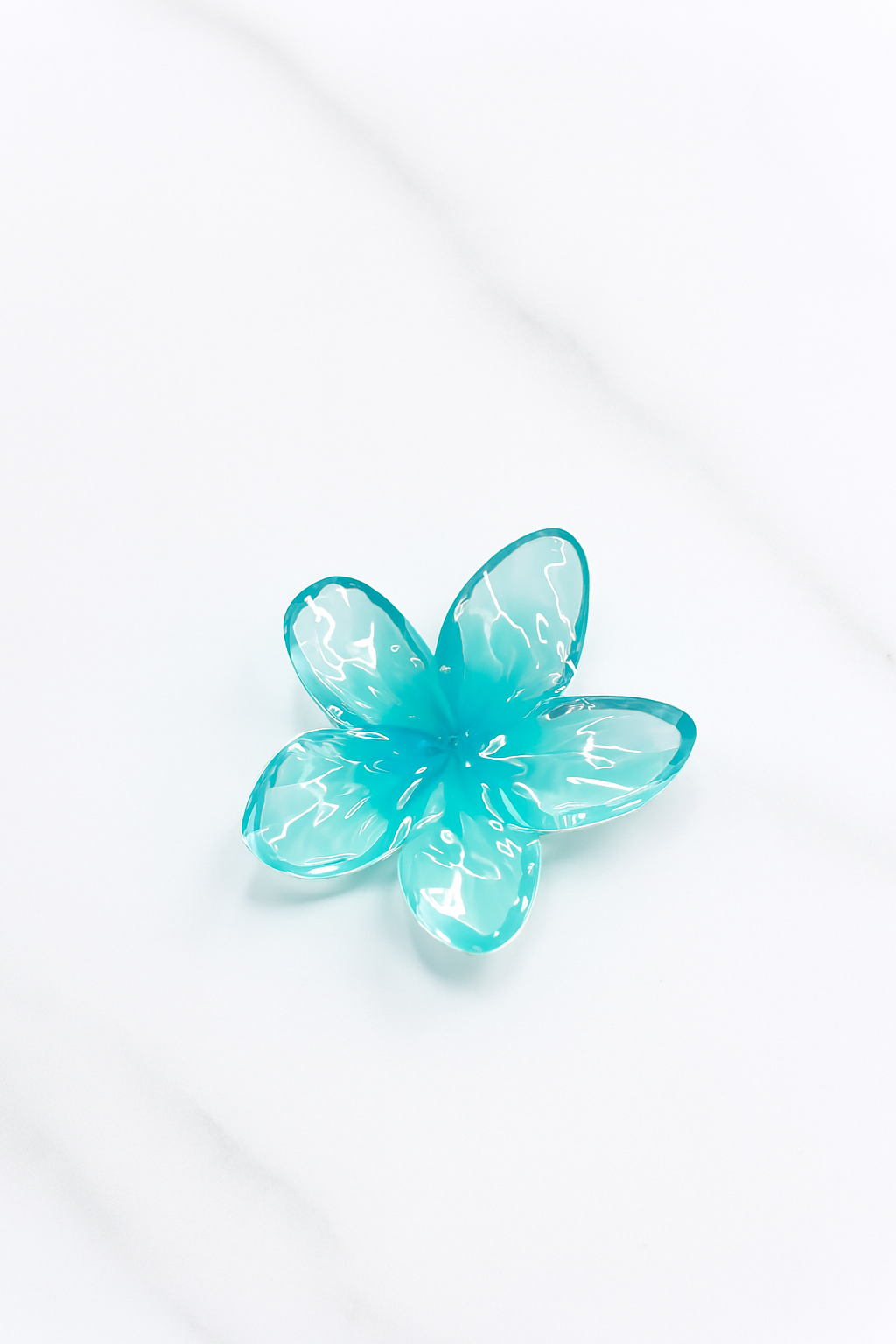 Pinza Flor Hawaiana Transparente Con Azul